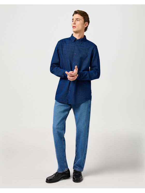 Wrangler Wrangler Koszula 112364234 OXFORD SHIRT Granatowy Regular Fit