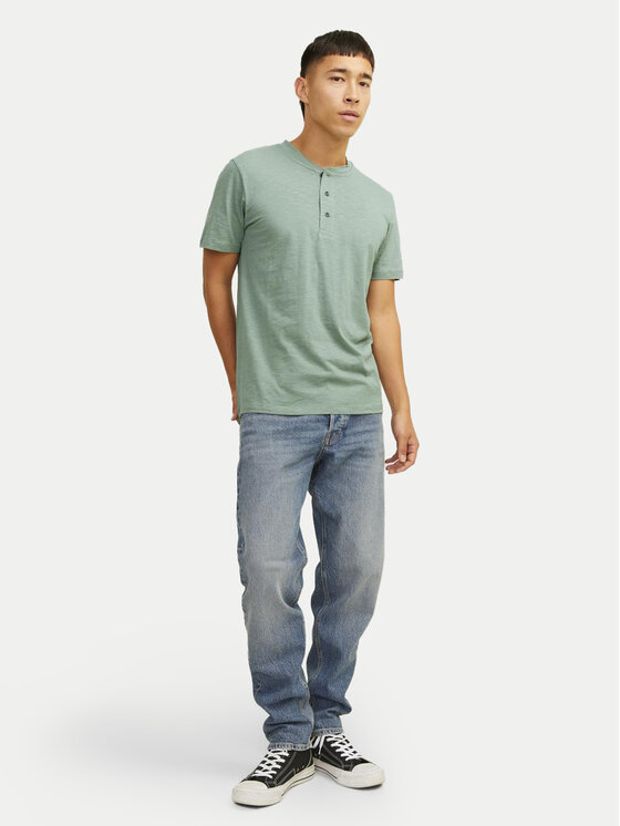 Jack & Jones Jack & Jones T-Shirt Jprblunixs 12257965 Zielony Slim Fit