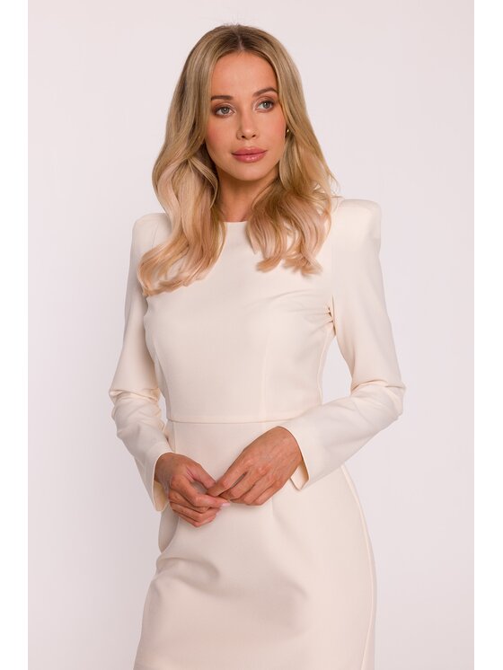 Stylove Stylove Sukienka wieczorowa S412 Beżowy A-Line Fit