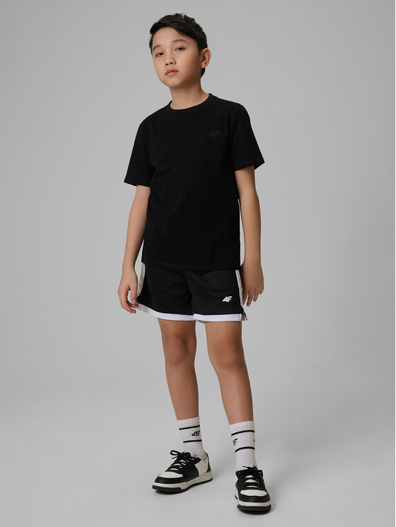 4F 4F T-Shirt BASIC+ Czarny Regular Fit