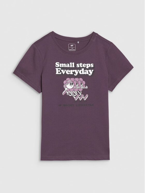 4F 4F T-Shirt 4FJRSS25TTSHF2585-50S Fialová Regular Fit