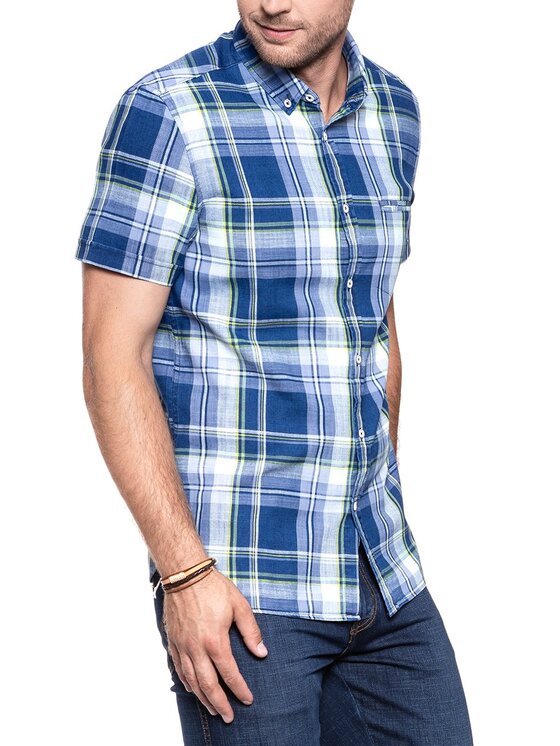 Mustang Mustang Camicia 1/2SLV_1/P_BD Blu Slim Fit