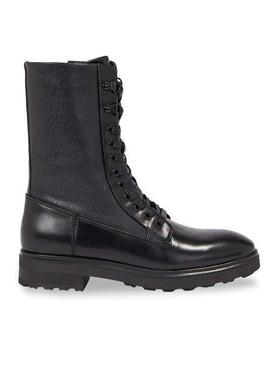Calvin Klein Calvin Klein Schnürstiefeletten Cleat Combat Boot - Epi Mono Mix HW0HW01713 Schwarz