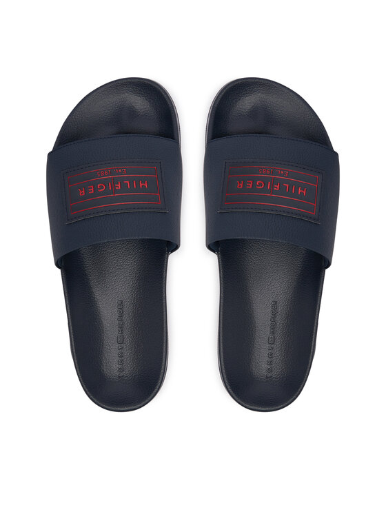 Tommy Hilfiger Tommy Hilfiger Pantoletten Patch Pool Slide FM0FM06008 Dunkelblau