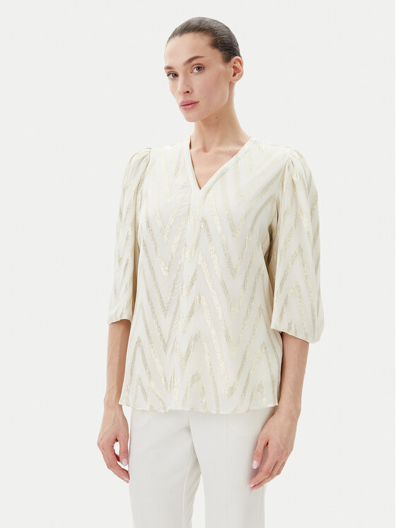 Bruuns Bazaar Bruuns Bazaar Blúz Collard Majlya BBW4486 Bézs Regular Fit