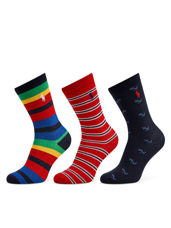 Комплект 3 чифта дълги чорапи детски Polo Ralph Lauren