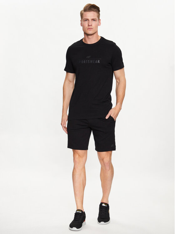 4F 4F Marškinėliai 4FSS23TTSHM539 Juoda Regular Fit