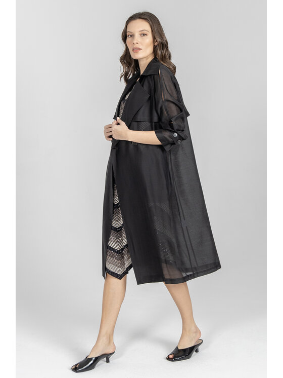 Deni Cler Milano Deni Cler Milano Płaszcz T-DC-8006-F2-10-90-1 Czarny Regular Fit