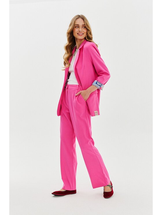 NAOKO NAOKO Spodnie materiałowe Bubblegum Attitude Różowy Regular Fit