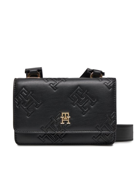 Geantă Tommy Hilfiger Th Refined Crossover Mono AW0AW15727 Negru