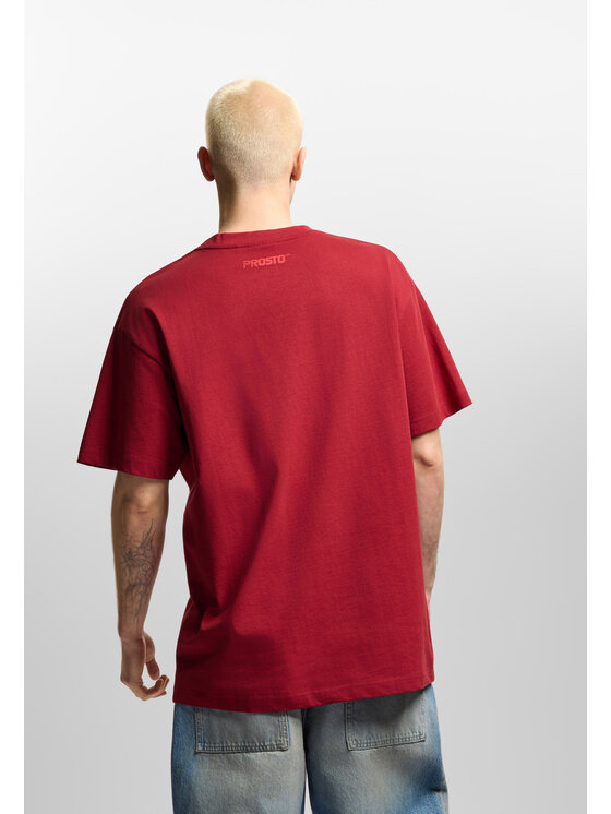 PROSTO. PROSTO. T-Shirt Street Couture Czerwony Oversize