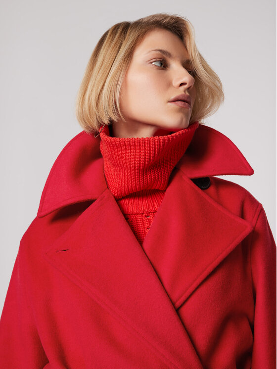 Simple Simple Übergangsmantel PLD502-04 Rot Relaxed Fit