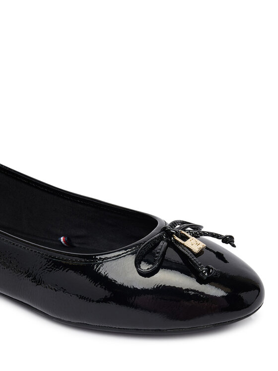 Tommy Hilfiger Tommy Hilfiger Baleriny Hilifger Patent Ballet FW0FW09005 Czarny