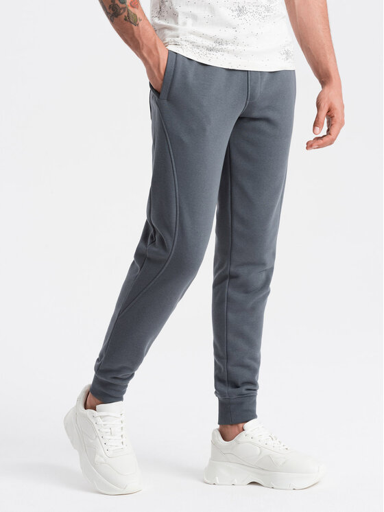 Ombre Ombre Joggers kalhoty OM-PABS-0174 Šedá Regular Fit