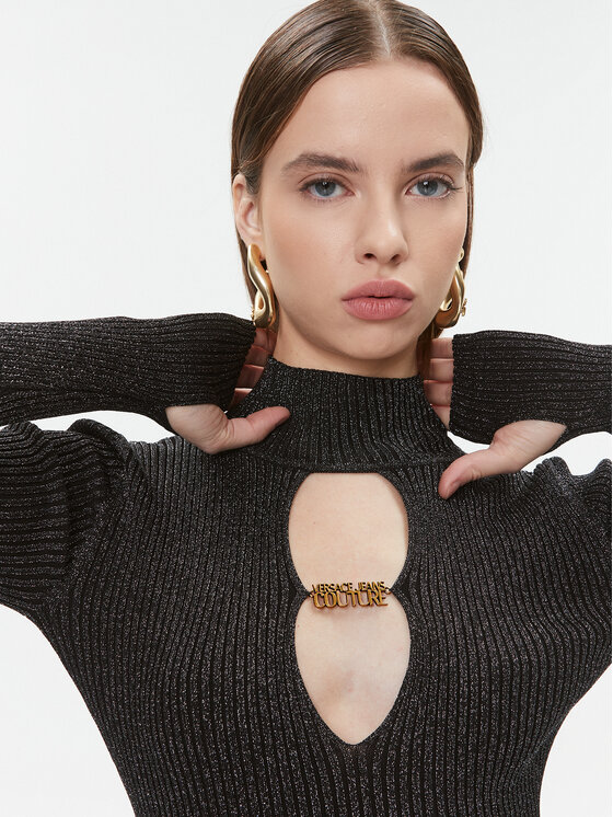 Versace Jeans Couture Versace Jeans Couture Blūze 75HAFM48 Melns Slim Fit