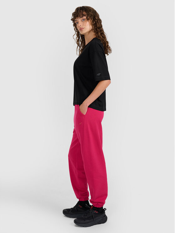 4F 4F Spodnie dresowe EASY WEAR Różowy ciemny Regular Fit