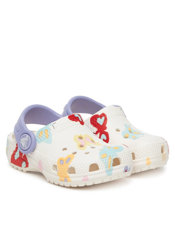 Crocs Crocs Iešļūcenes Classic Butterfly Graphic Clog T 211263 Balts