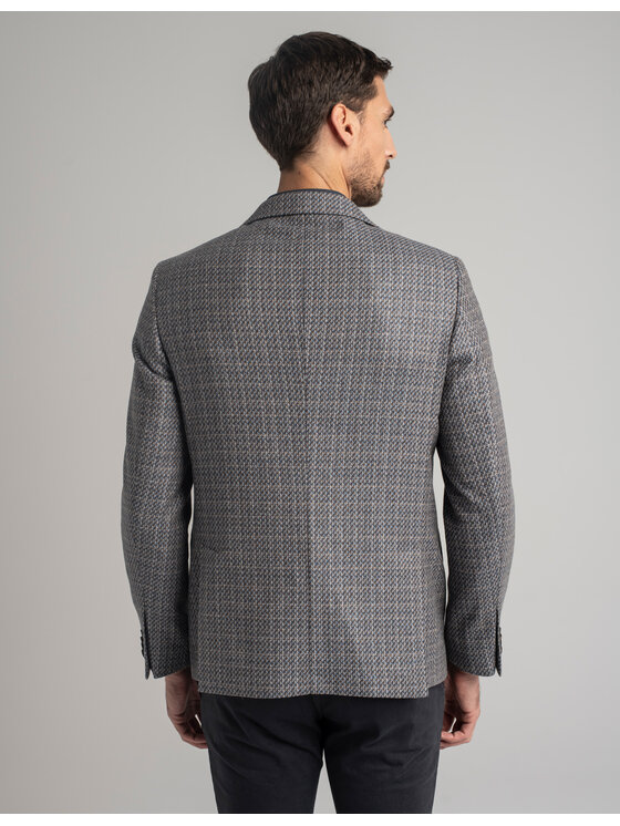 Borgio Borgio Marynarka SIRMIONE SZ Szary Slim Fit