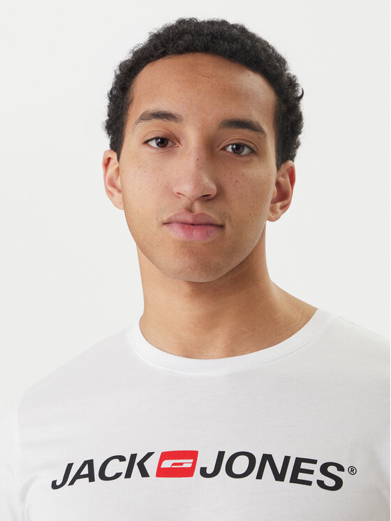 Jack & Jones Jack & Jones Póló Corp Logo 12137126 Fehér Slim Fit