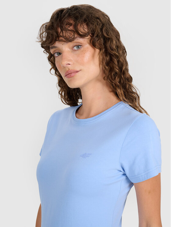 4F 4F T-Shirt 4FWMM00TTSHF2255-32S Niebieski Slim Fit