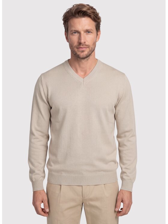 Pako Lorente Pako Lorente Sweter P26WN-2X-010 Beżowy Straight Fit