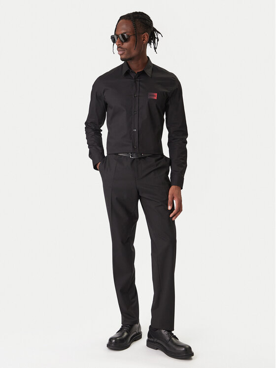 HUGO HUGO Koszula Emero 50555786 Czarny Regular Fit