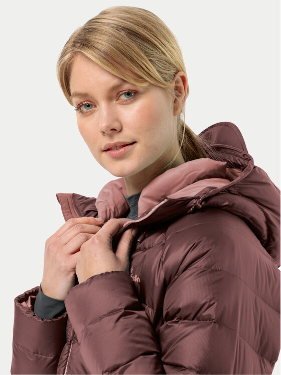 Jack Wolfskin Jack Wolfskin Pernata jakna Nebelhorn Down Hoody 1207091 Tamnocrvena Regular Fit