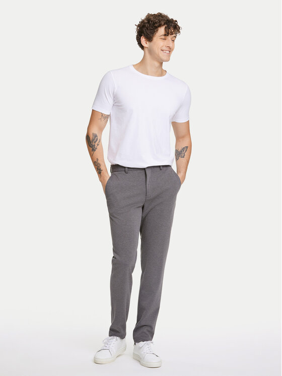 Lindbergh Lindbergh Chinosy 30-006052 Szary Slim Fit