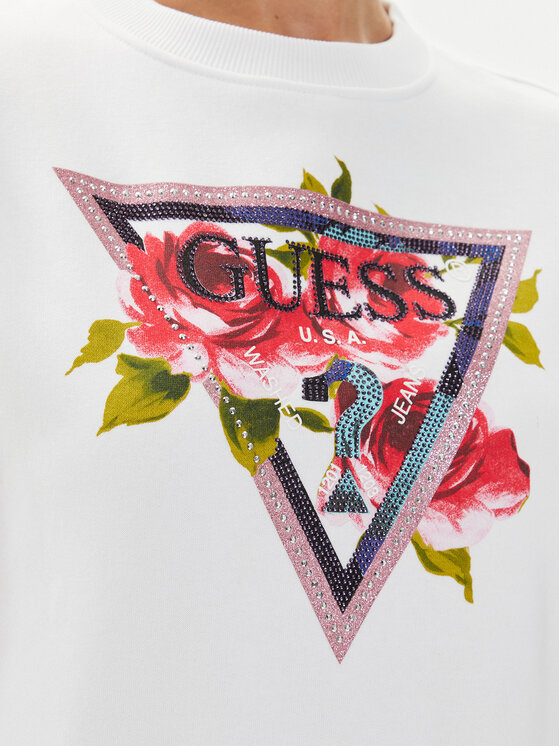 Guess Guess Μπλούζα W4YQ26 K9Z21 Λευκό Regular Fit