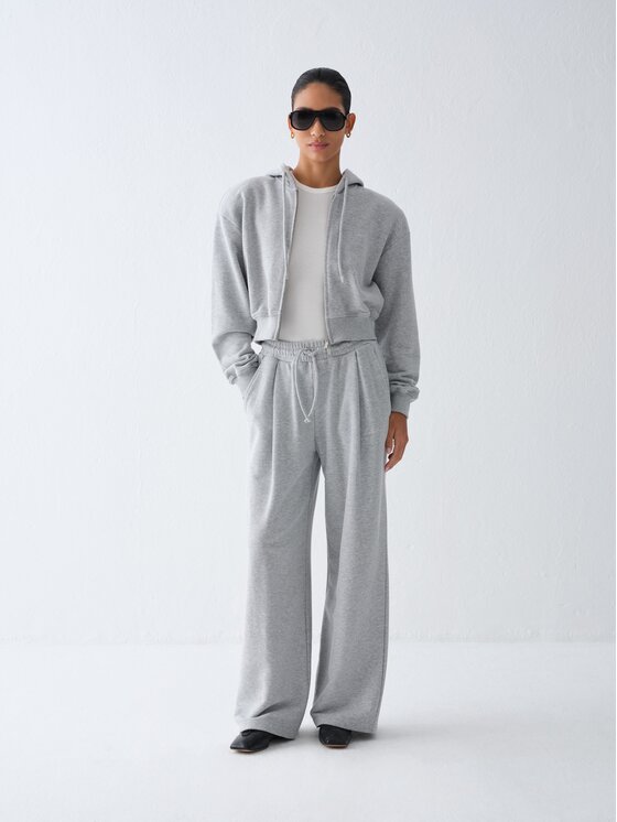 La Mania La Mania Bluza LUCCA Szary jasny Basic Fit