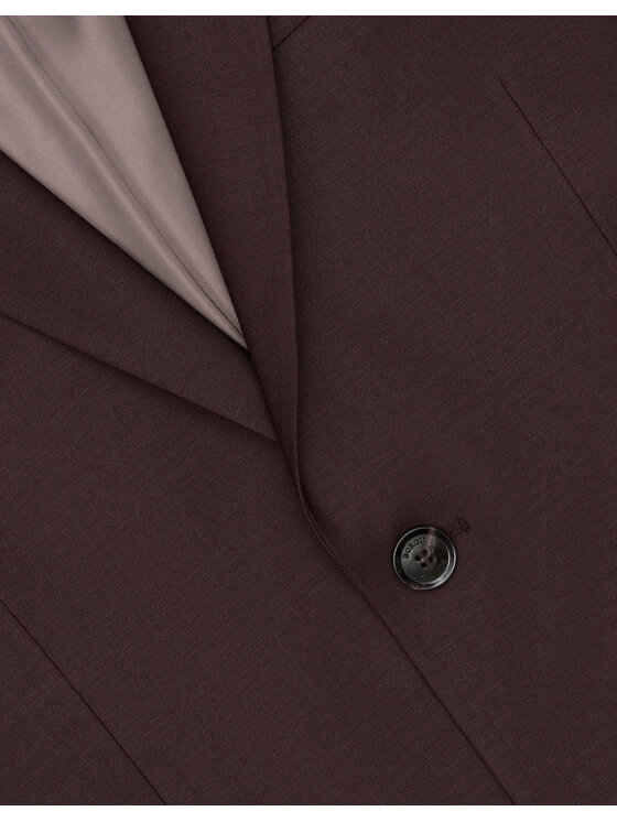 Borgio Borgio Marynarka brione_bd Bordowy Slim Fit