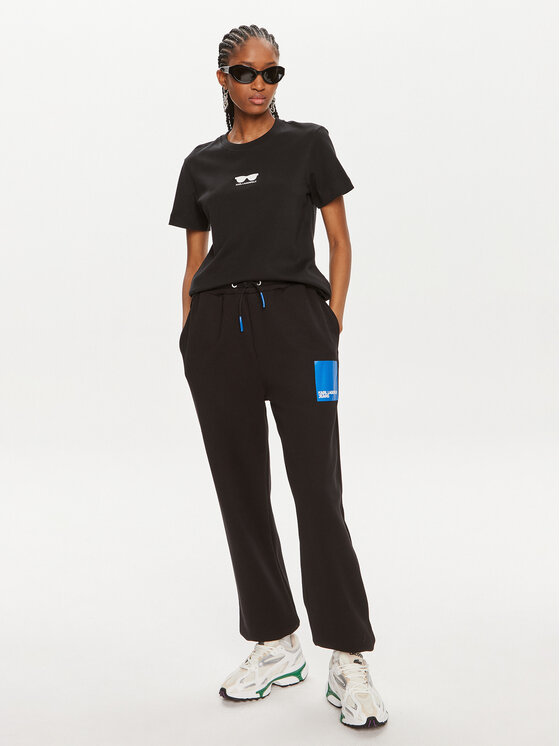 KARL LAGERFELD KARL LAGERFELD T-shirt 245W1717 Crna Regular Fit