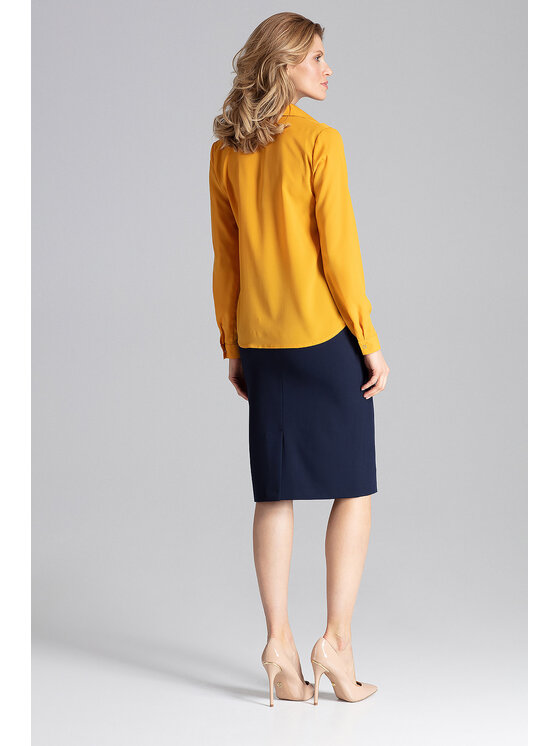 FIGL FIGL Koszula M621 Żółty Loose Fit