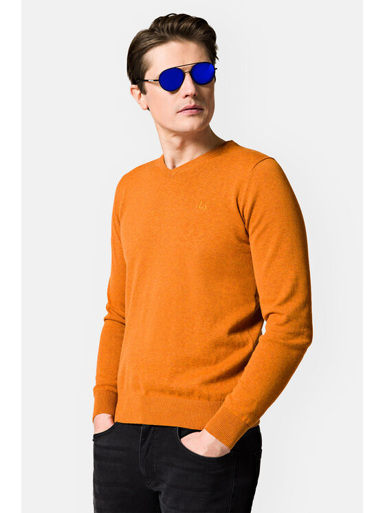 Lancerto Lancerto Sweter Harrison SW073123000002 Pomarańczowy Regular Fit
