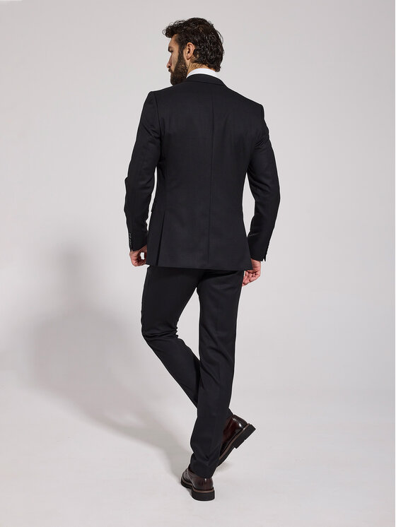 VILLARO VILLARO Garnitur GAR230VIM Czarny Slim Fit