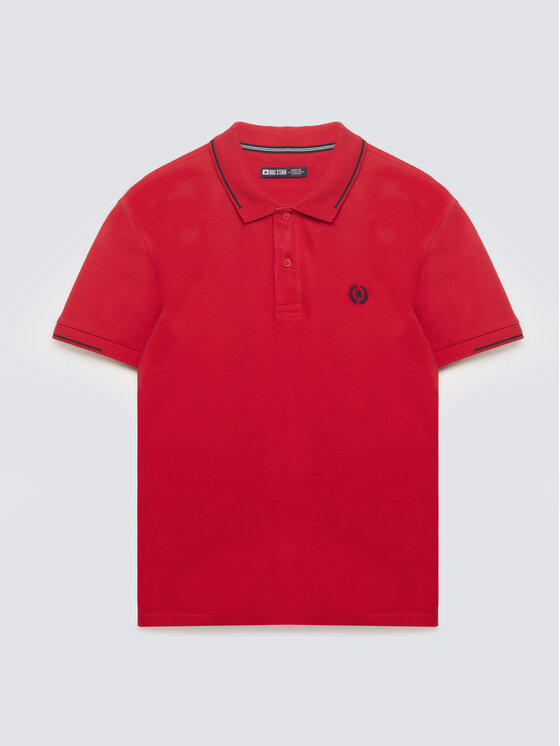 BIG STAR BIG STAR Polo POLIAN Bordowy Slim Fit