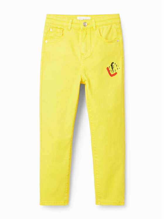 Desigual Desigual Дънки 23SGDD03 Жълт Regular Fit