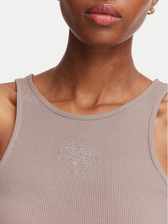 Guess Guess Top W6RP39 KD092 Beżowy ciemny Regular Fit