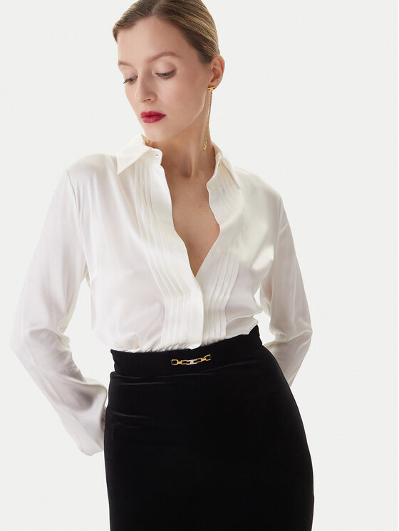 Elisabetta Franchi Elisabetta Franchi Večerné šaty AB-R46-57E2-V100 Biela Regular Fit