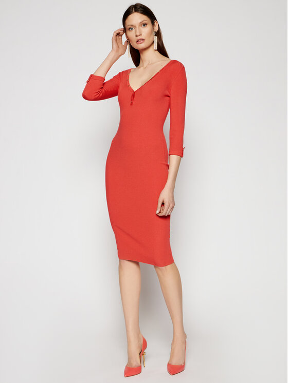 Vestito di maglia AM-54B-11E2-V260 Rosa Slim Fit