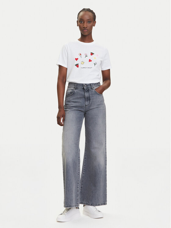 Pieces Pieces Majica Funly 17160308 Bela Regular Fit