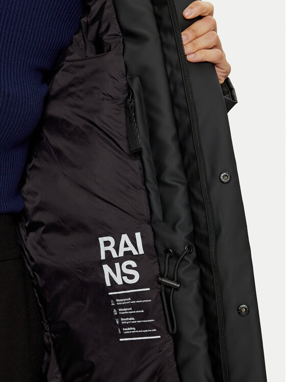 Rains Rains Kurtka zimowa Unisex Askim 15930 Czarny Regular Fit