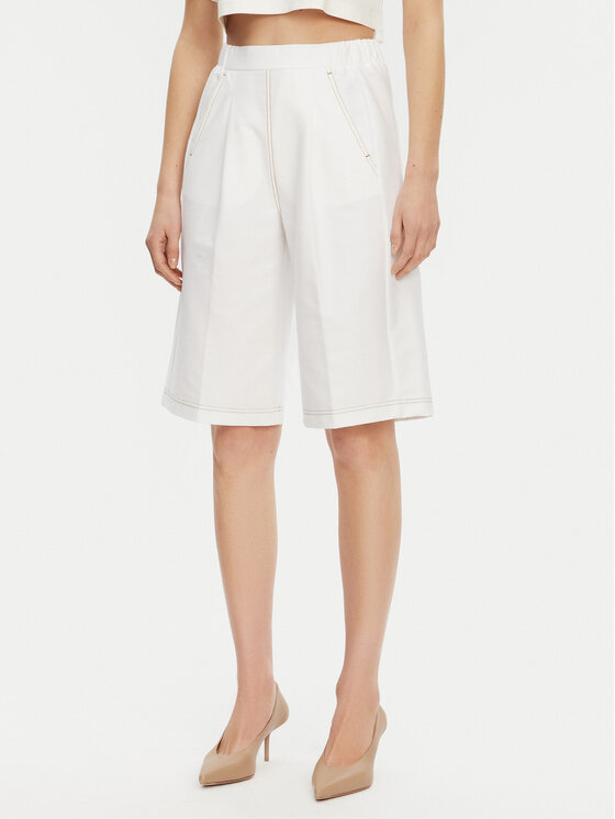 Max Mara Bavlnené šortky Texas 2516781027650 Biela Regular Fit