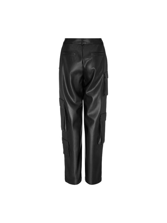 La Mania La Mania Kalhoty z materiálu GRACE BLACK Černá Classic Fit