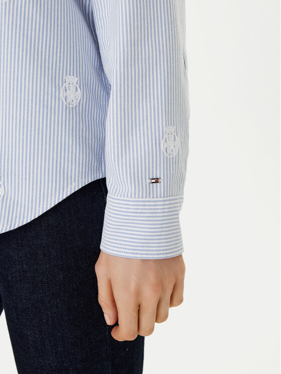 Tommy Hilfiger Tommy Hilfiger Camicia WW0WW49386 Celeste Relaxed Fit