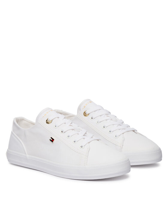 Tommy Hilfiger Tommy Hilfiger Tenis superge Th Foxing Sneaker Canvas FW0FW09170 Bela