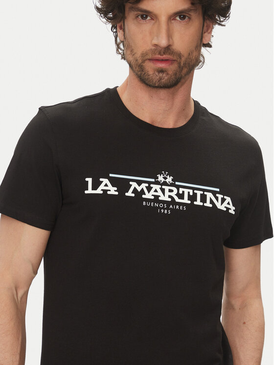 La Martina La Martina T-shirt Aguer MAR304 JS206 Nero Regular Fit