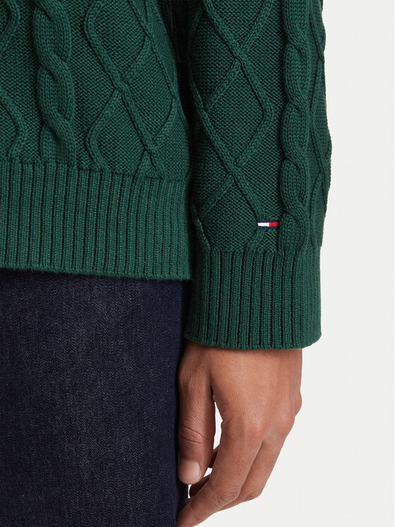 Tommy Jeans Tommy Jeans Пуловер Flag DM0DM23614 Тъмнозелен Relaxed Fit