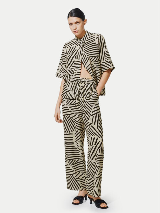 Vila Vila Riidest püksid Sasja 14102834 Beež Loose Fit