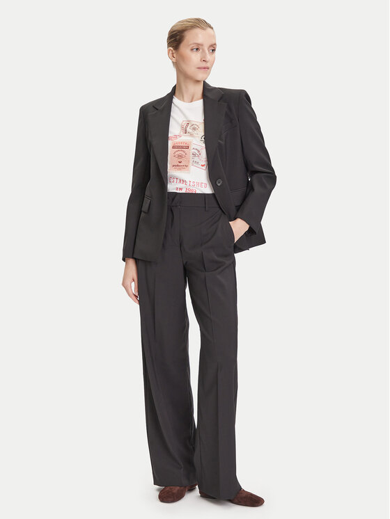 Weekend Max Mara Weekend Max Mara Παντελόνι υφασμάτινο Visivo 2525136031 Μαύρο Regular Fit